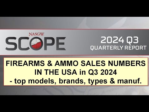 Firearms, Ammo & Optics USA Sales Report for 2024 Q3 by NASGW – Top Models, Manufacturers & Calibers