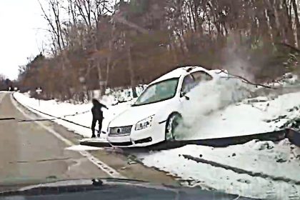 14-year-old Boy Crashes Stolen Car while Fleeing From Officers on icy Roads