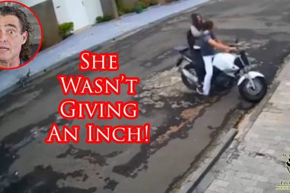 Female Defender Eats Moto Jacker’s Lunch