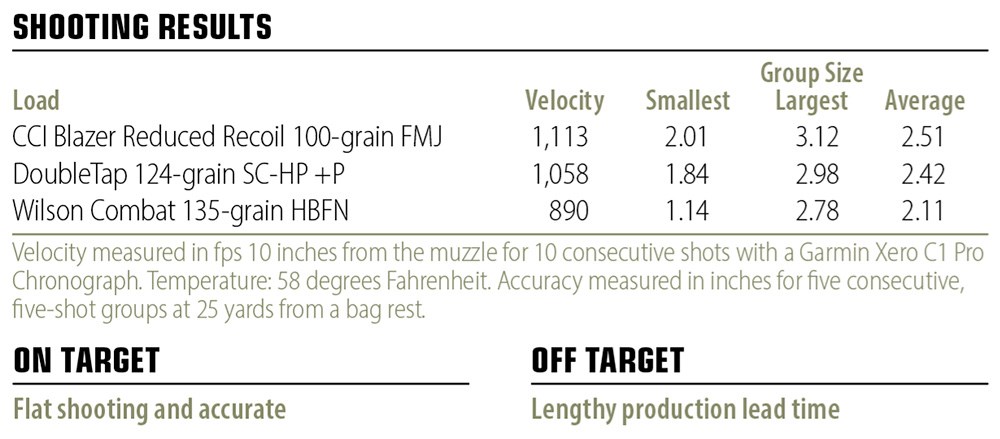 Nighthawk Custom Double Agent shooting results