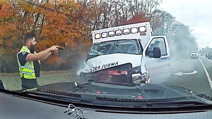 Man Steals Ambulance With Paramedic and Patient inside Before Fiery Crash