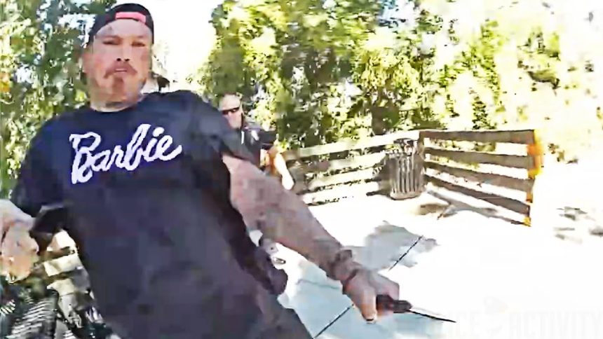 Wanted Man Pulls Knife And Charges at Officer Before Being Shot