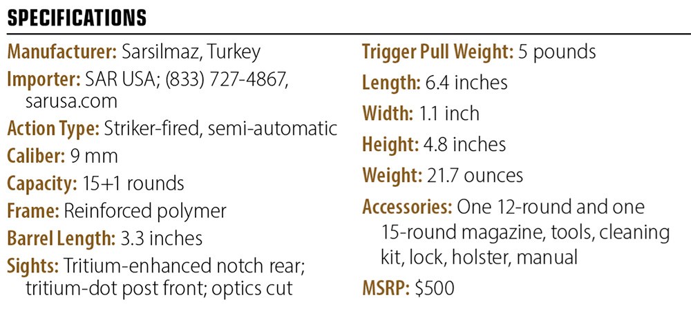 Sar-9 specs