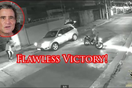 Defender With Family In Car Wrecks Multiple Armed Robbers