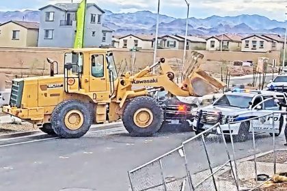 Suspect Tries to Ram Police Cars With Stolen Front Loader