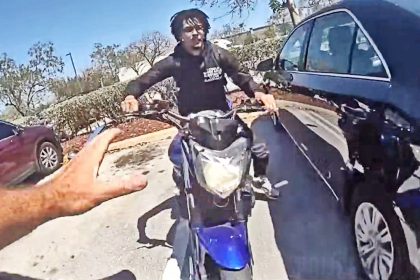 Motorcyclist Hits Officer Then Gets Tased While Fleeing