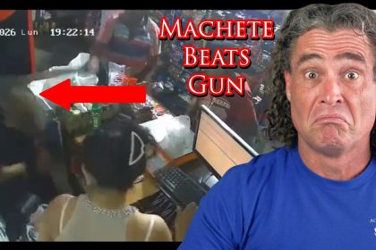 Armed Robber Takes A MACHETE To The DOME | Active Self Protection