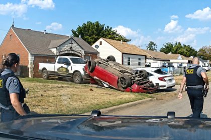 Police Pursuit Ends After Dodge Challenger Slams into Cars